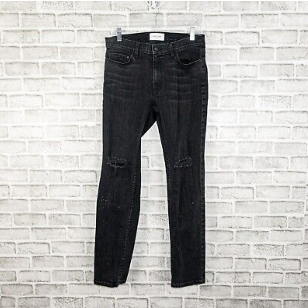 NWT. OVADIA & SONS NY Men's OS-1 Distressed Slim Fit Jeans in Black Size 30